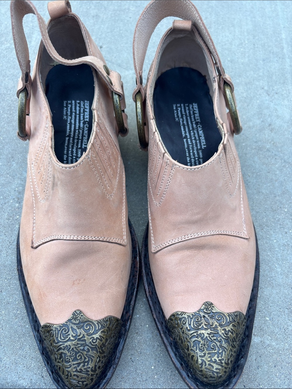 Jeffrey Campbell Pink Leather Western-Inspired Slingback Boots - Picture 4 of 4